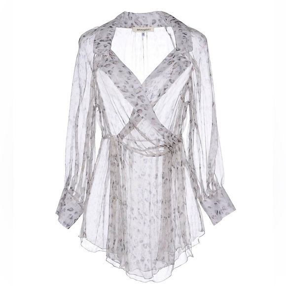 Neiman Marcus Tops - ERMANNO SCERVINO Italian designer silk sheer blouse Neiman Marcus